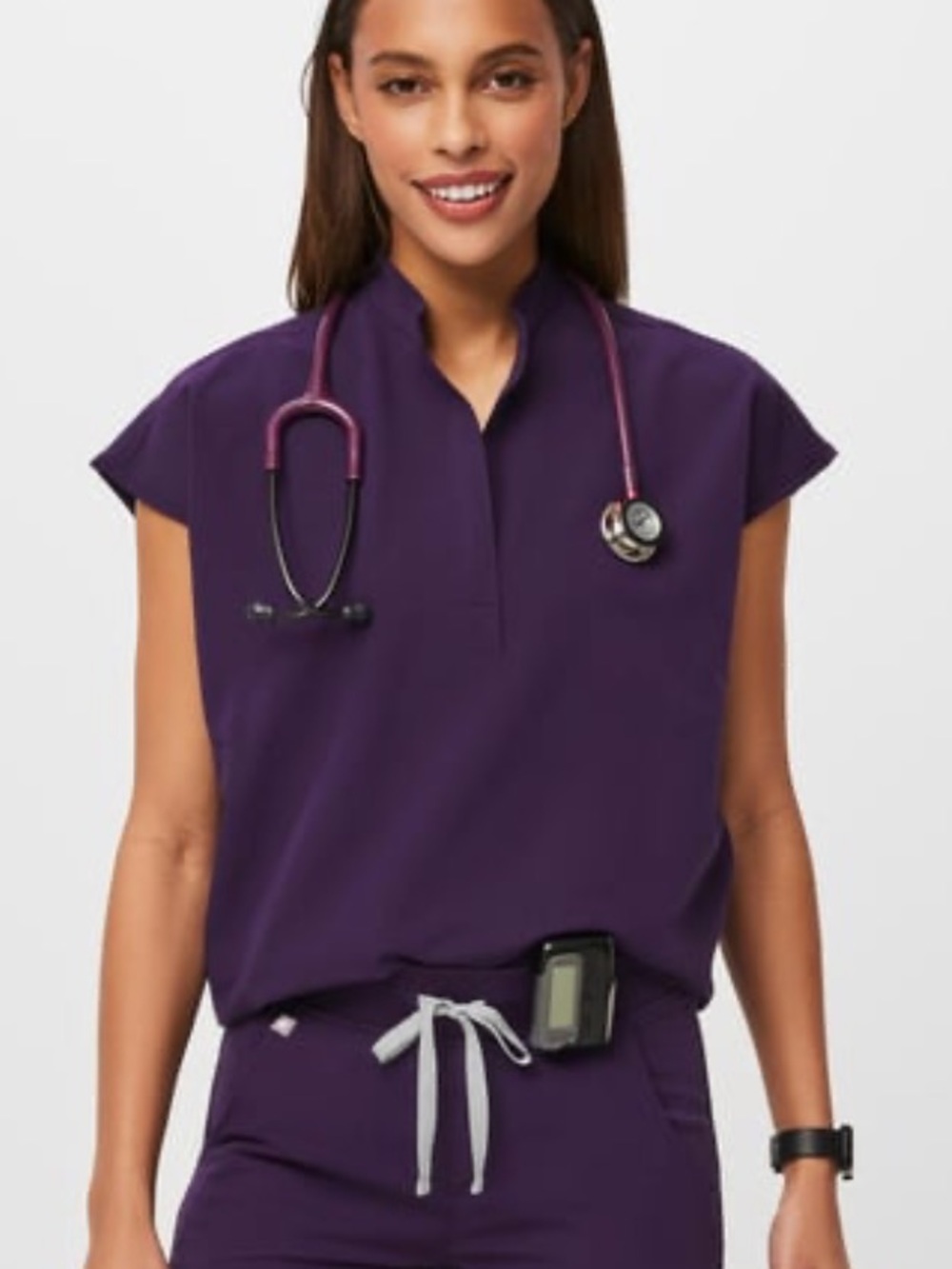 figs rafaela purple jam oversized scrub top